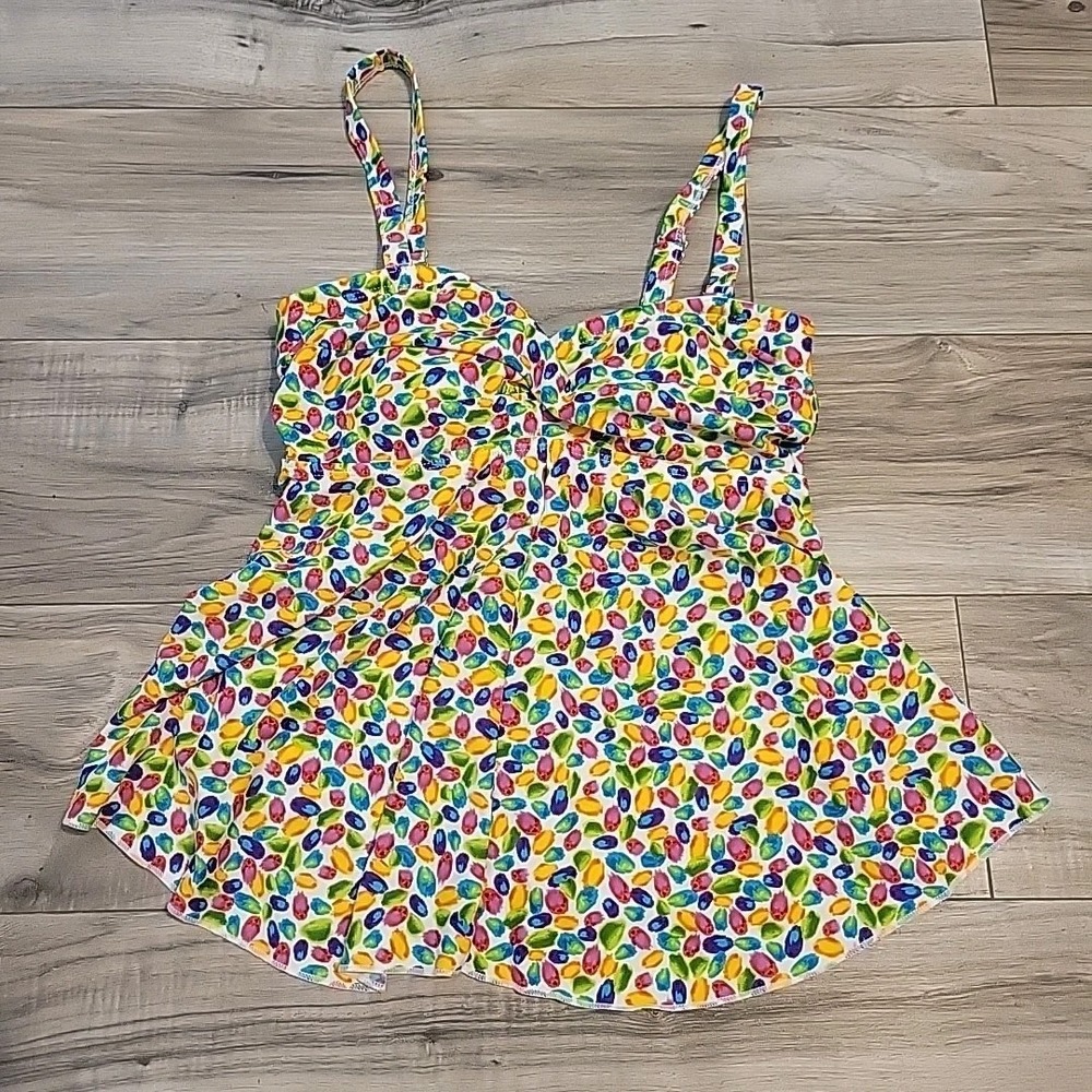 VENUS‎ Tankini Top Women Size 4 Mulitcolor Swimsuit NEW Beach Poolside